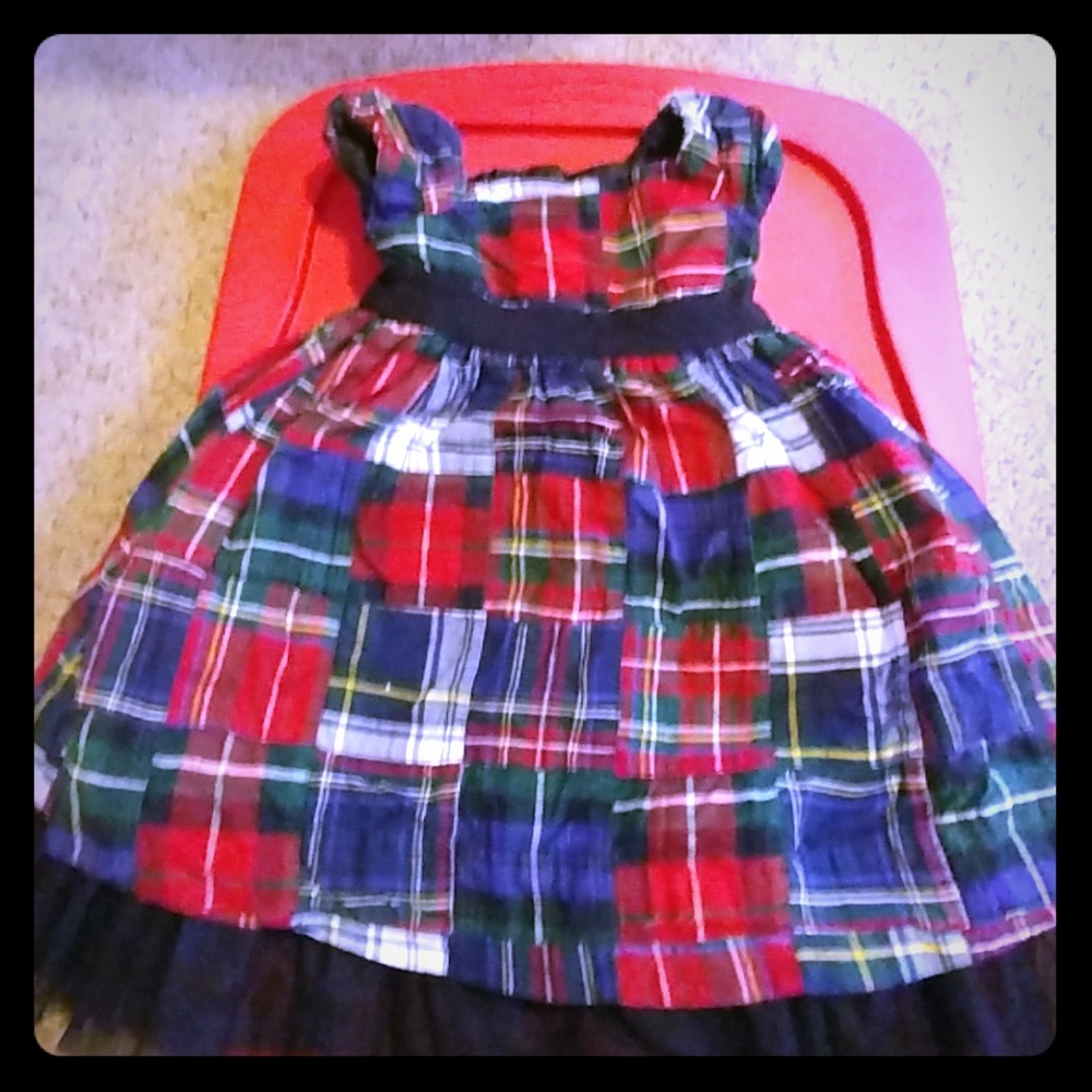 Plaid patchwork dress